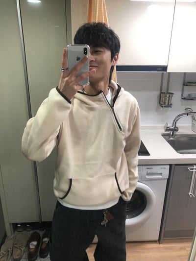 獨特配色 運動風 刷毛 帽T - 4C7