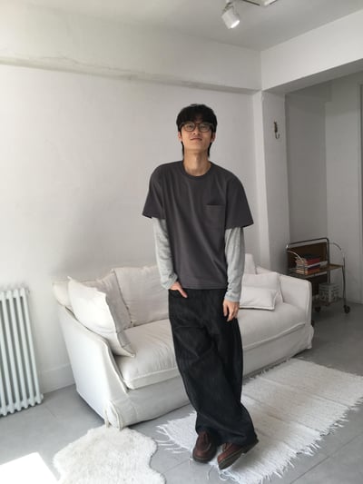 短版 素面 層疊配色穿搭 薄長袖 - 4C13