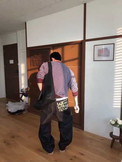 率性街頭 口袋印刷設計 牛仔寬褲 - 2C4