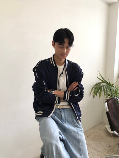 高級街頭 鬆弛神衣 邊線 棒球外套 - 2C5