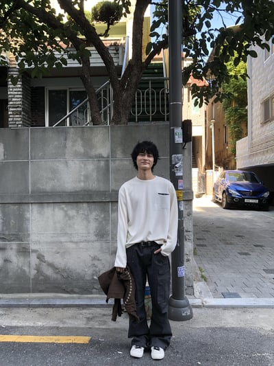 經典復古 口袋格紋 指套設計 短版長袖 - 3C3