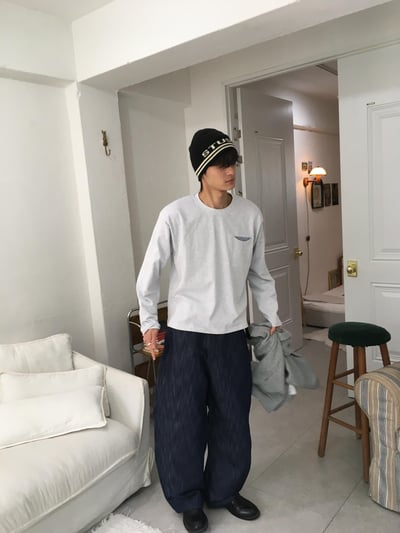 春季必備 口袋配色 短版 薄長袖 - 3C19