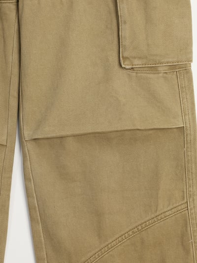 雙膝抓皺 線條結構 直筒寬版 工裝褲 - 2C23