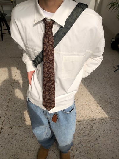 文藝復興 花雕紋 復古領帶 - 2C5