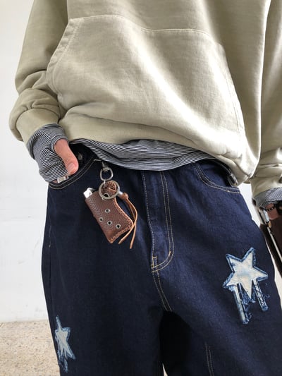 洞洞元素 皮革鑰匙圈 (可放打火機) - 2C3