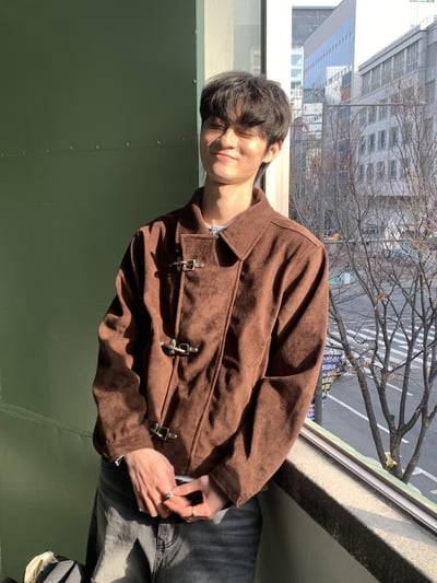 街頭潮流 消防扣 麂皮 短版 薄夾克 - 2C10