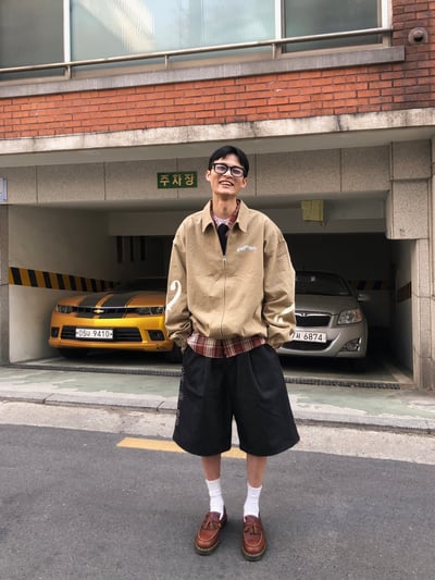 Rock & Roll 街頭噴漆 懷舊工業風  工裝夾克 - 3C23