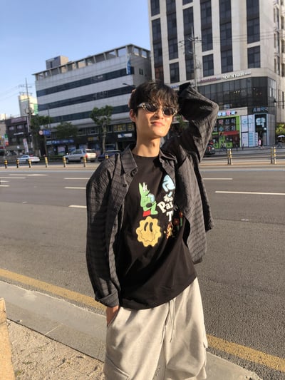 美式街頭彩繪 帥氣可愛風 寬版短袖 - 2C16