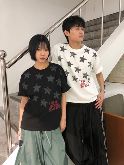 酷帥街頭風 滿天星 短版 美式 短袖上衣 - 4C6