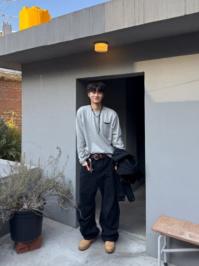 春季必備 口袋配色 短版 薄長袖 - 3C12