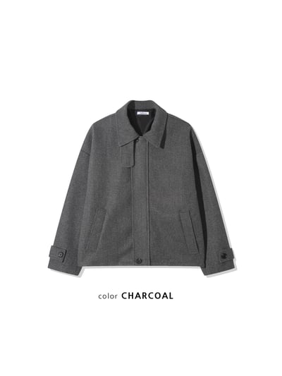 歐美經典 立領皮革 俐落修身 短版大衣 - 2C23