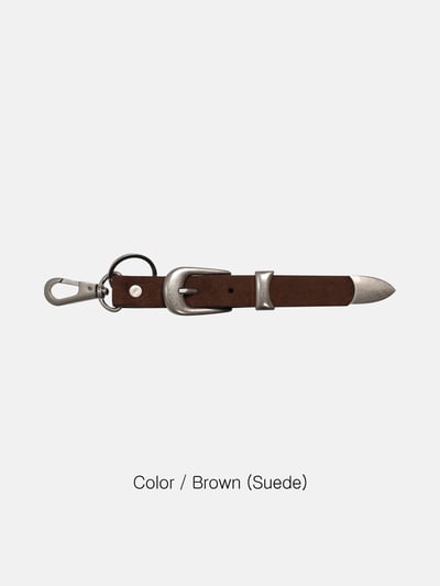 迷你皮帶 皮革(麂皮)鑰匙圈 - 3C10