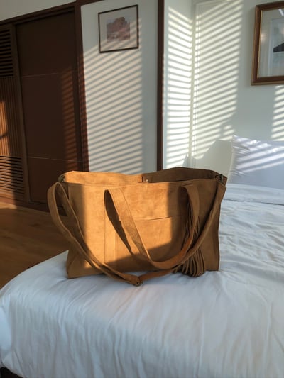 羅馬文藝復興 高檔麂皮 大容量 肩背 托特包 - 2C6