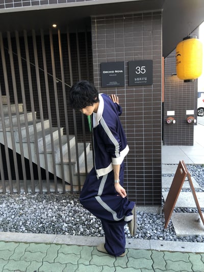 印地安格紋 文藝感 運動配色套裝 寬版 長褲 - 3C3