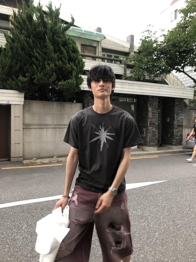 中央復古 放射條紋 刺繡 短版上衣 - 3C2