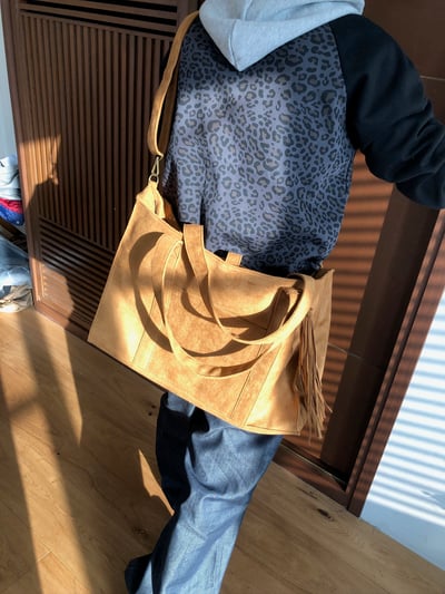 羅馬文藝復興 高檔麂皮 大容量 肩背 托特包 - 2C12