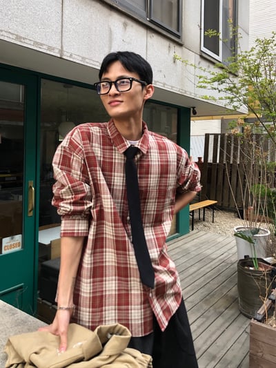 名古屋 懷舊日式街頭 格紋 襯衫 - 2C5