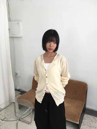 清涼夏季 高檔休閒 薄款開襟 短版 長袖 - 4C5