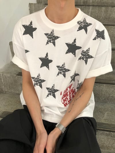 酷帥街頭風 滿天星 短版 美式 短袖上衣 - 4C5