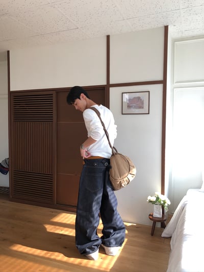 高質感 帆布皮革 大容量 旅行包 - 2C13