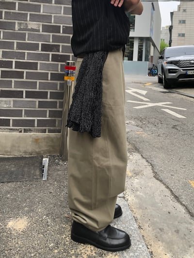 ASH 街頭休閒 特殊曲線 長版 寬褲 - 2C13