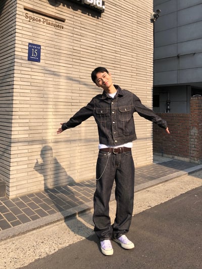 歐美 高街經典 修身直筒 牛仔褲 (set - up) - 1C17