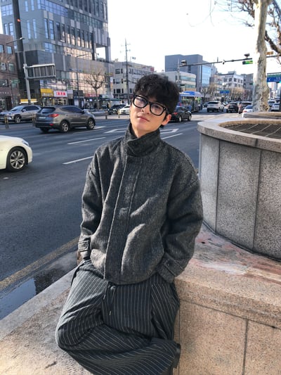 高檔系列 馬海毛 短版 立領 大衣 - 2C14