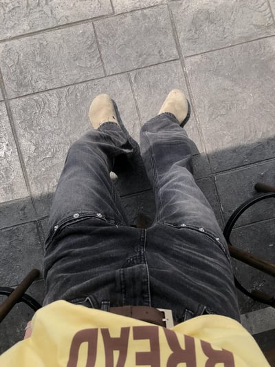 Cotris 街頭卯釘 漸層刷色 修身 牛仔喇叭 長褲 - 1C8