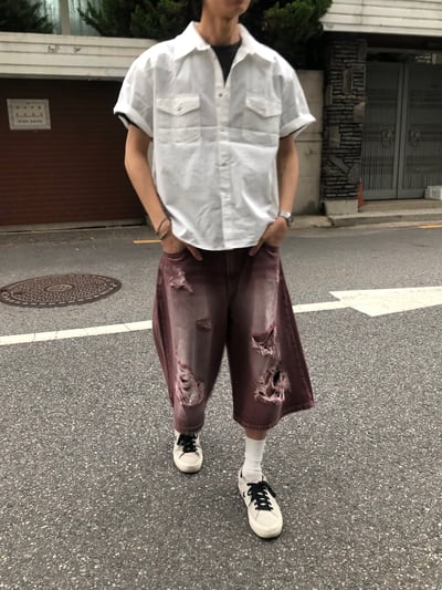 韓系型男 俐落線條 薄款 短袖 襯衫 - 4C19