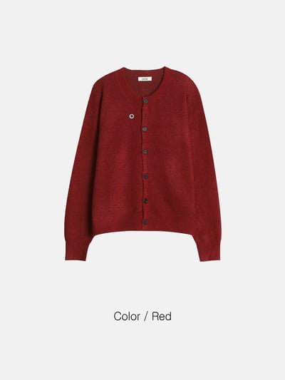 秋冬極簡風 精緻鈕扣 短版針織 羊毛開襟衫 - 3C23