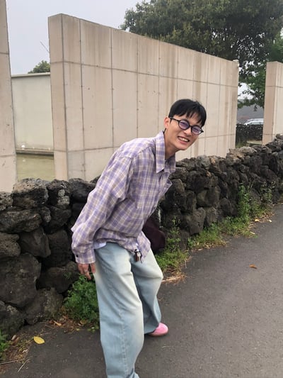 文藝浪漫派 夏季輕薄 撞色格紋 寬鬆襯衫 - 3C5