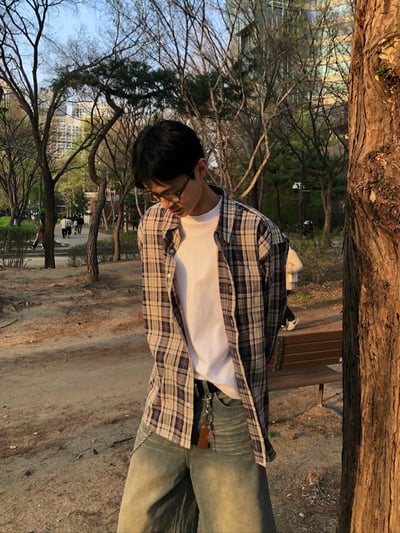 名古屋 懷舊日式街頭 格紋 襯衫 - 2C14