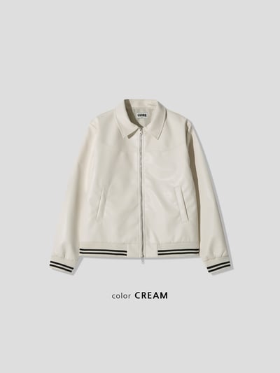 素雅幹練 亮感 皮革 短版 夾克 - 2C18