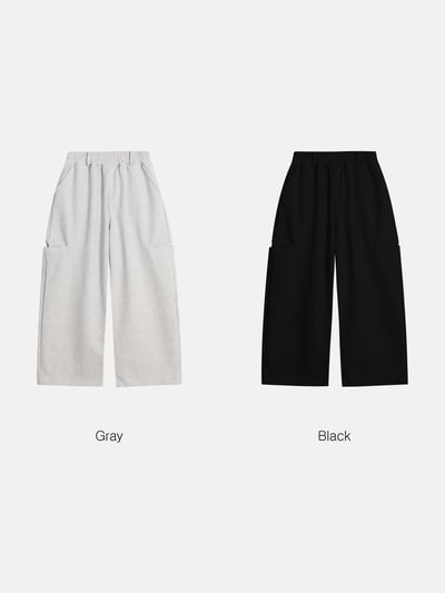 街頭休閒 極簡俐落 百搭 刷毛 寬版 工裝棉褲 - 2C15
