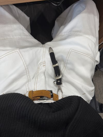 迷你皮帶 皮革(麂皮)鑰匙圈 - 3C16