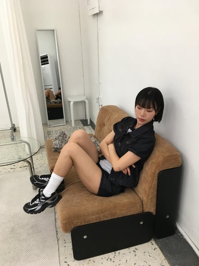 夏季涼感 韓系休閒感 牛仔 抓皺 短褲 (set-up) - 1C11