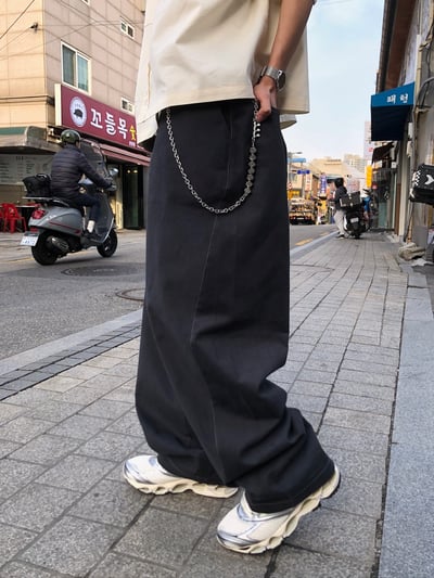 ASH 街頭休閒 特殊曲線 長版 寬褲 - 2C2