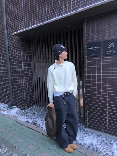 PERTED 特殊配色縫線 工裝 寬褲 - 2C18