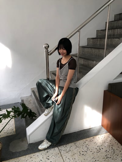 微反光 印第安條紋 涼感 尼龍寬褲 - 3C11