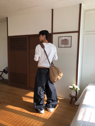 高質感 帆布皮革 大容量 旅行包 - 2C6