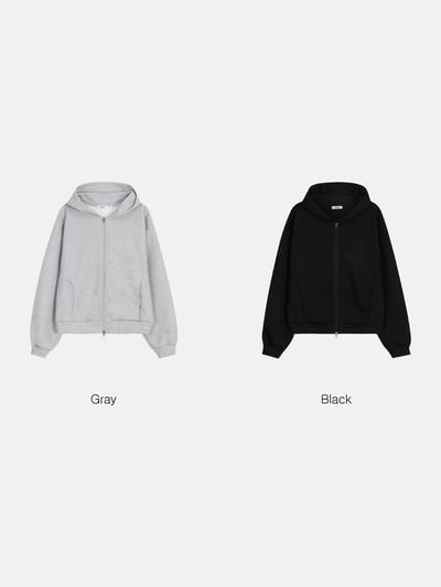 彎曲修身 高檔空氣棉 短版 素面 連帽外套 - 2C21