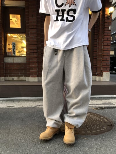 休閒背殺 鈕扣緞帶 寬版 直筒棉褲 - 2C5