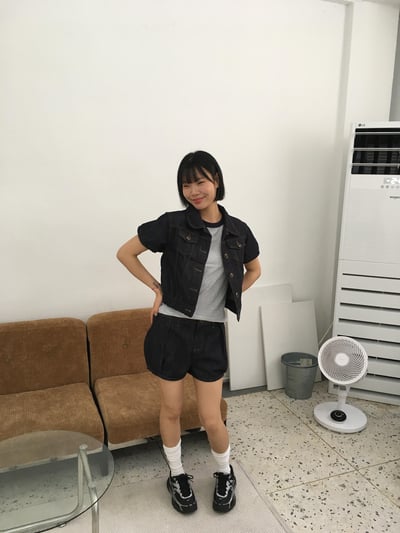 夏季涼感 韓系休閒感 牛仔 抓皺 短褲 (set-up) - 1C9