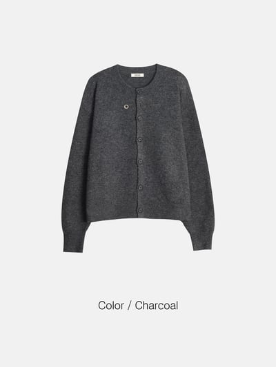 秋冬極簡風 精緻鈕扣 短版針織 羊毛開襟衫 - 3C22