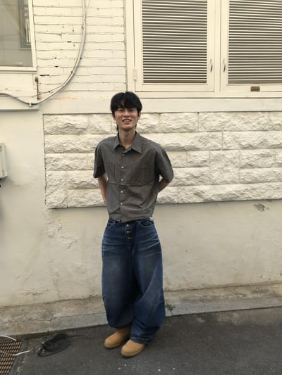 夏季王者 格紋短版 雙口袋 人生襯衫 短袖 - 3C11