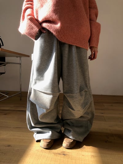 層疊口袋 降落傘 空氣棉 寬版棉褲 - 4C3