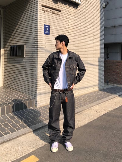 歐美 高街經典 修身直筒 牛仔褲 (set - up) - 1C13