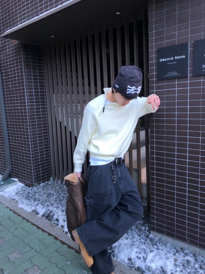 半高領 側邊拉鍊 修身短版 高檔毛衣 - 4C6