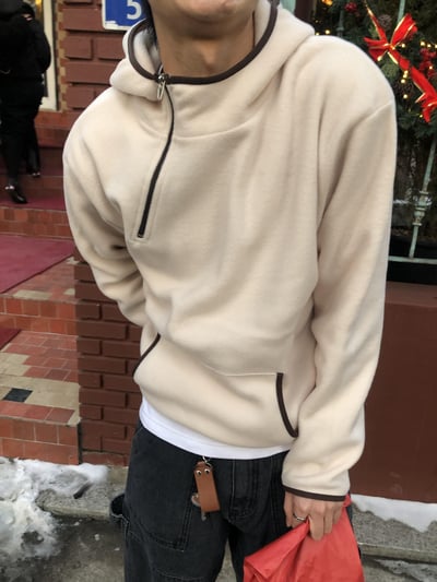 獨特配色 運動風 刷毛 帽T - 4C9