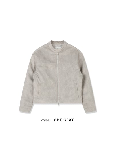 高級線 馬海毛 羽絨 皮革紋路 短版夾克 - 3C24